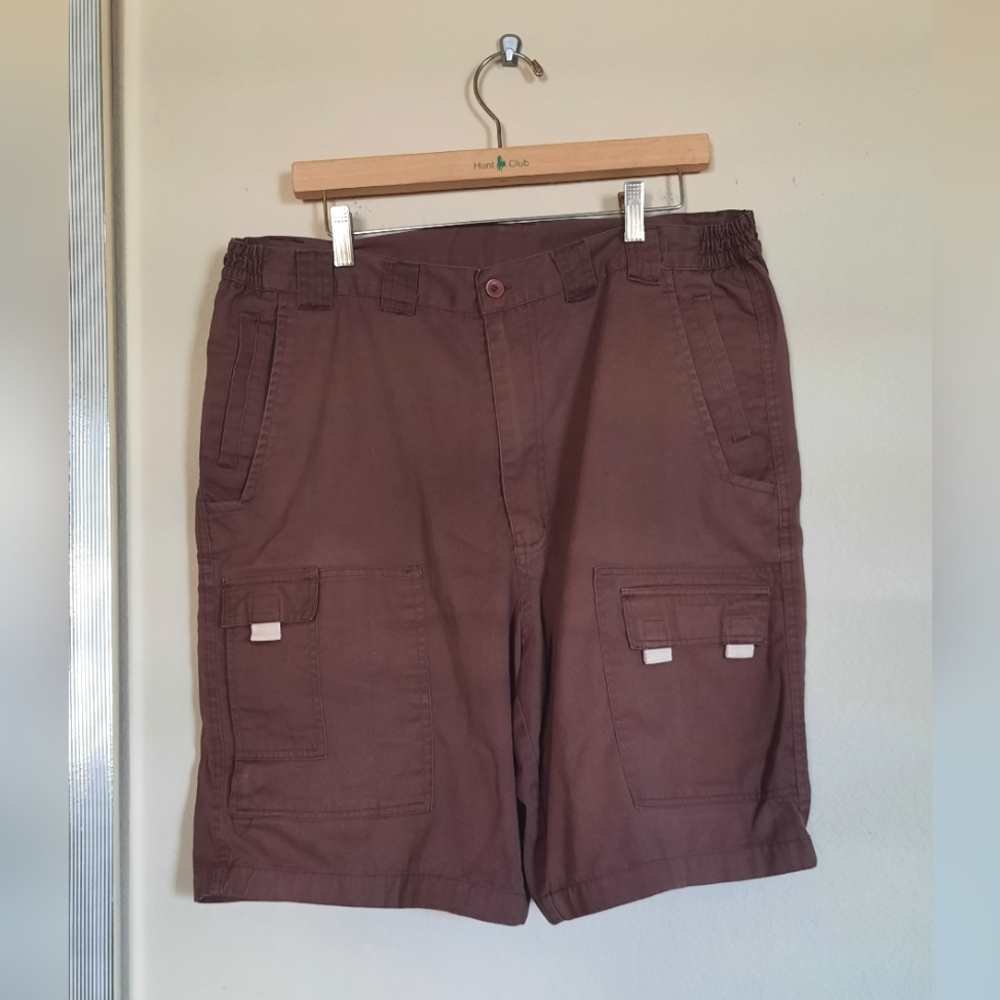Vintage Men's Dark Brown Cargo Shorts Coastal Western Street Style